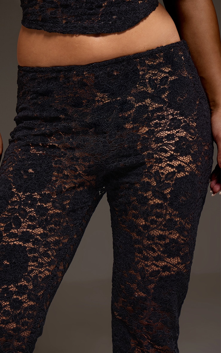 Black Lace Mid Rise Skinny Flares  image 4