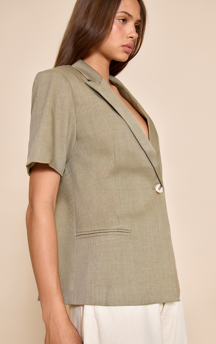 Sage Shortsleeve Boxy Single Breasted Blazer image 1