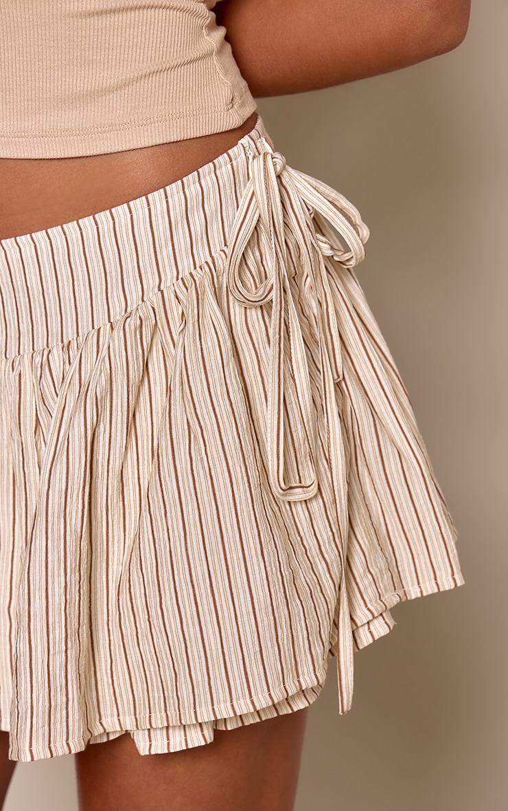 Stone Stripe Woven Tie Waist Mini Skirt  image 5