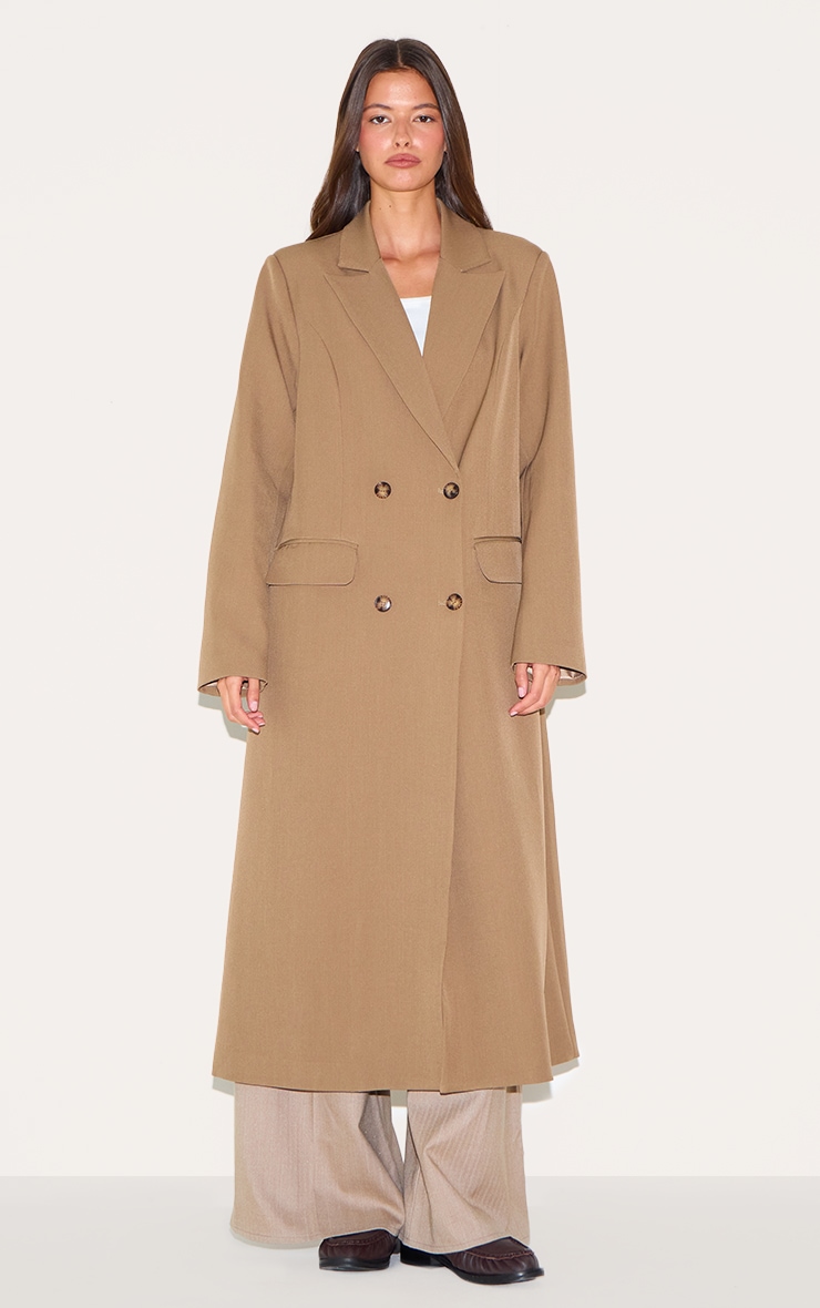 Taupe Maxi Length Duster Coat image 3