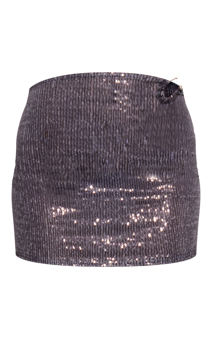 12342 Black Pocket Detailed Mini Skirt