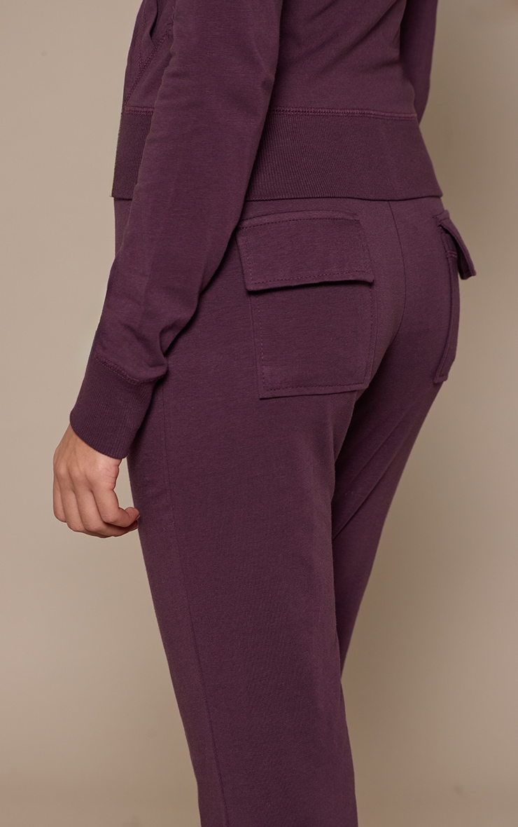 Dark Plum Low Rise Skinny Flare Pants image 4