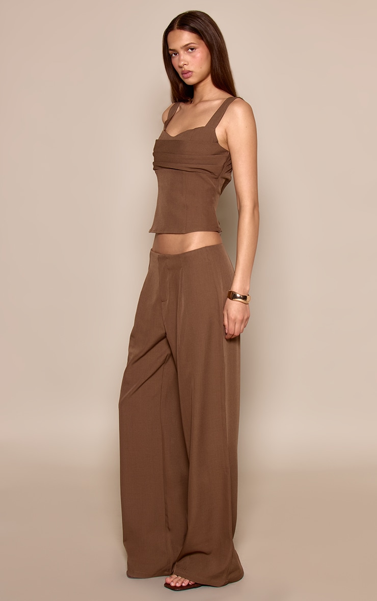 Mocha Tailored Pleated Pants image 2