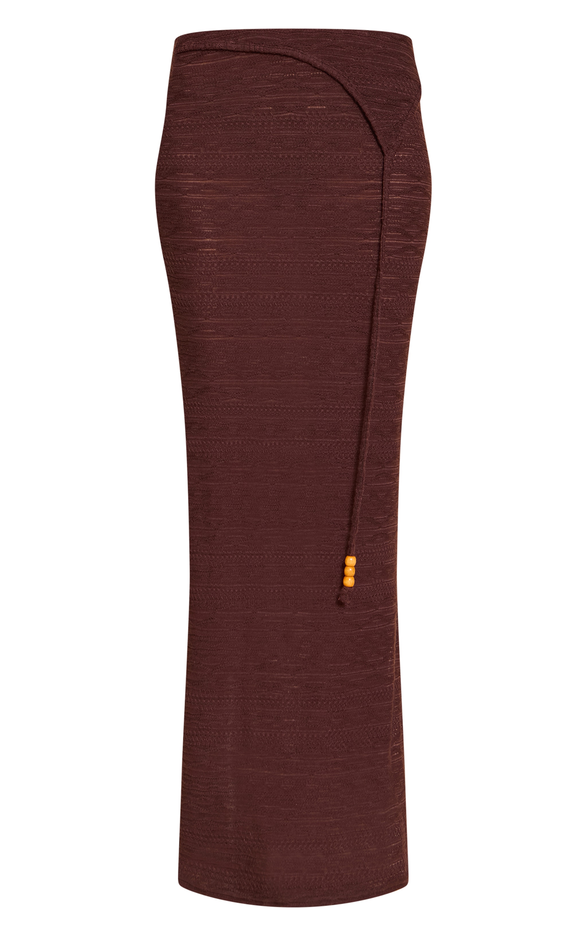 Chocolate Textured Bead Asymmetrical Maxi Skirt image 5