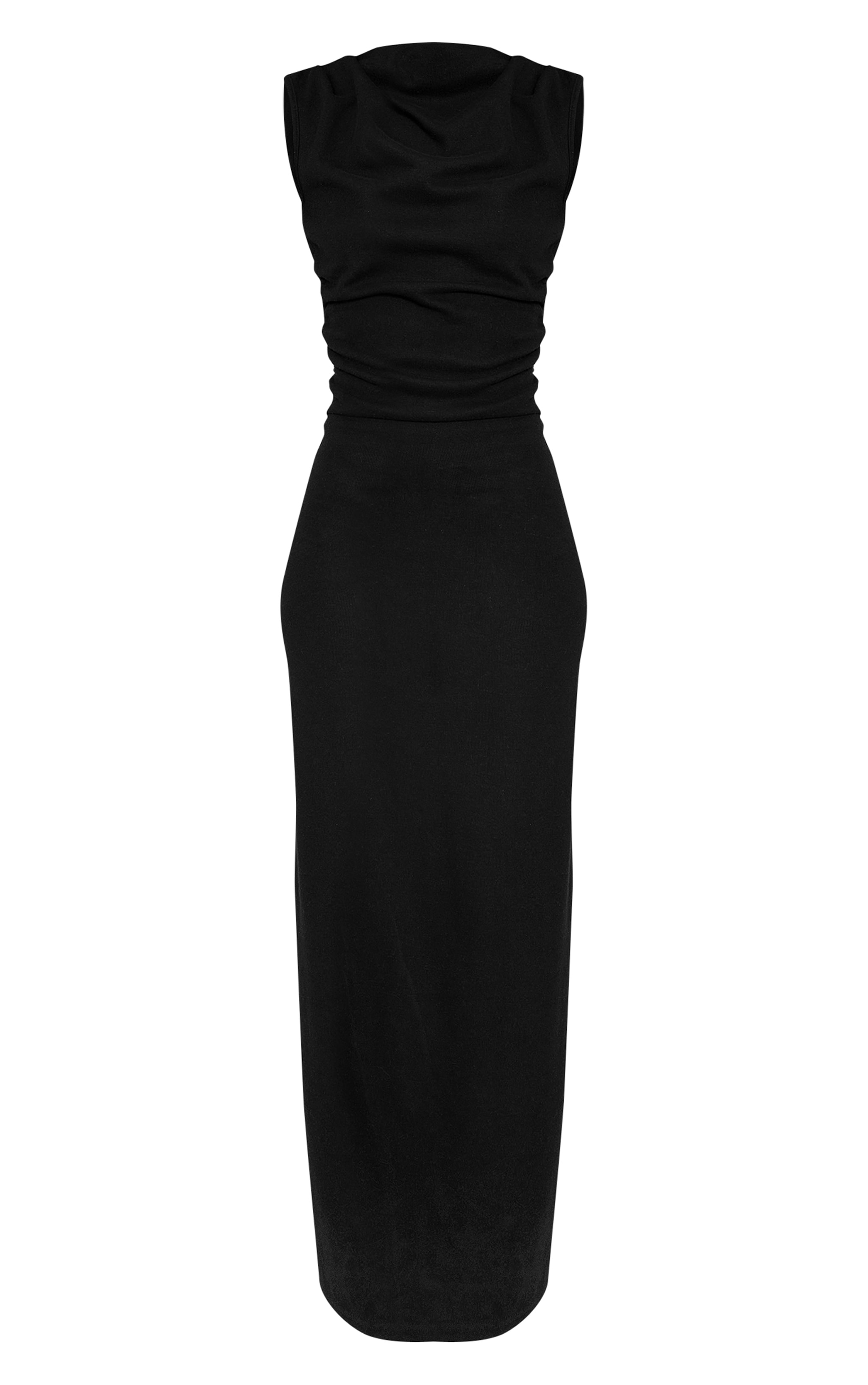 Tall Black Soft Brushed Boat Neck Maxi Dress image 5