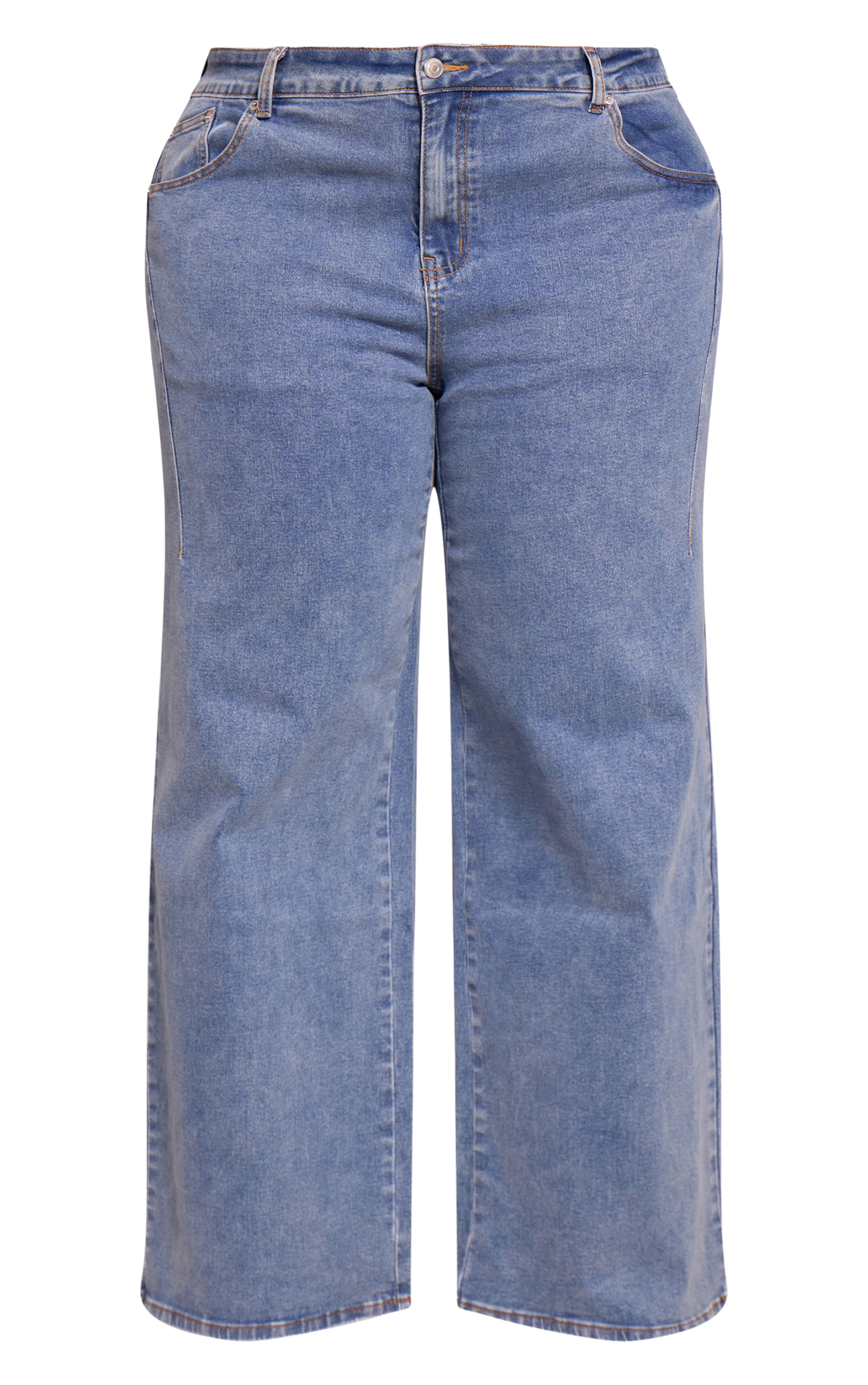 Plus Mid Blue Wash Adjustable Waistband Detail Jean image 5