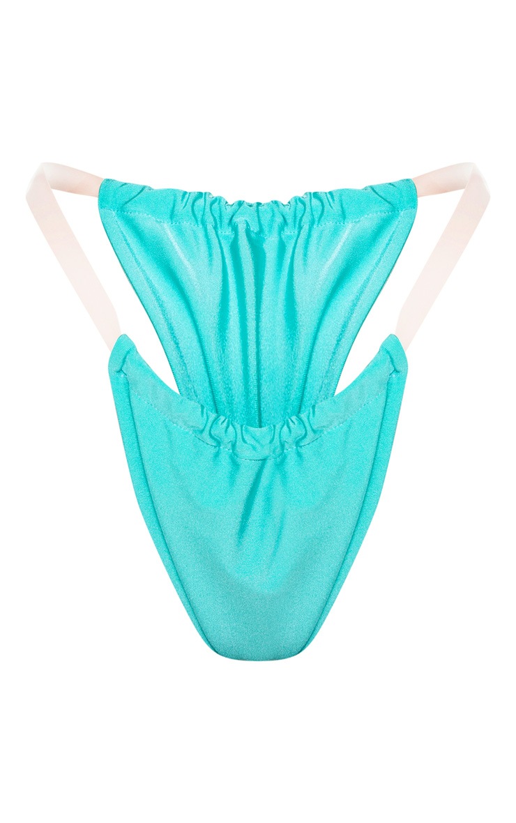 Turquoise Clear Strap Bikini Bottom PrettyLittleThing USA