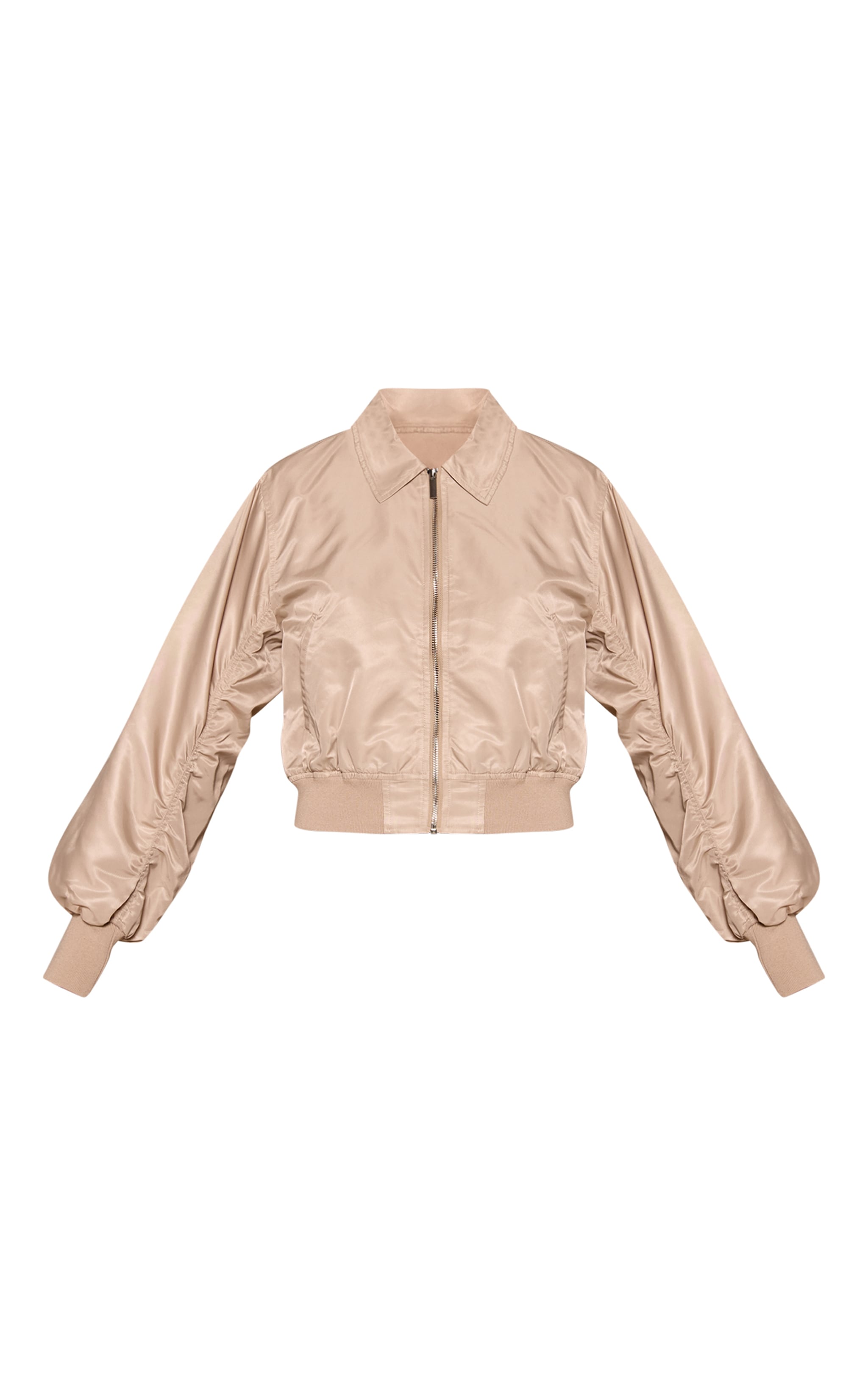 Stone Cropped Nylon Bomber Jacket image 5