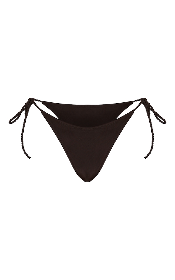 Rib Skinny Strap Tie Side Bikini Bottom main image 1