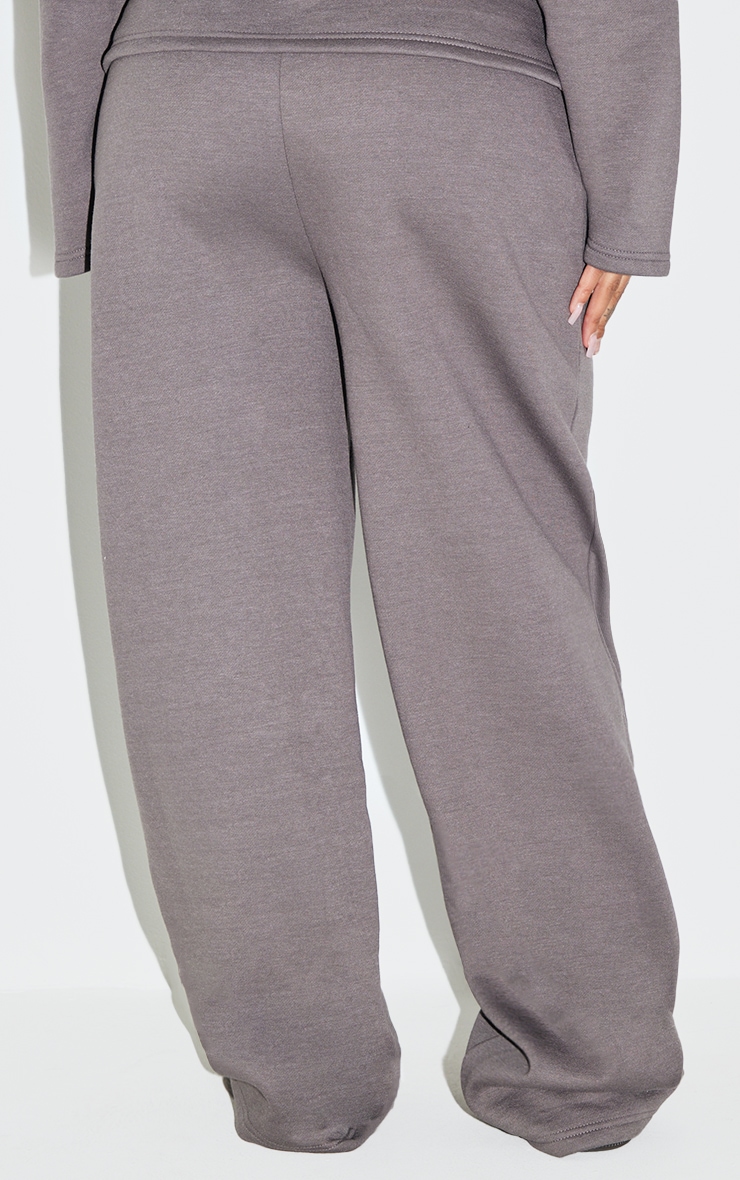 Shape Dove Grey Highwaisted Pintuck Wide Leg Joggers image 3