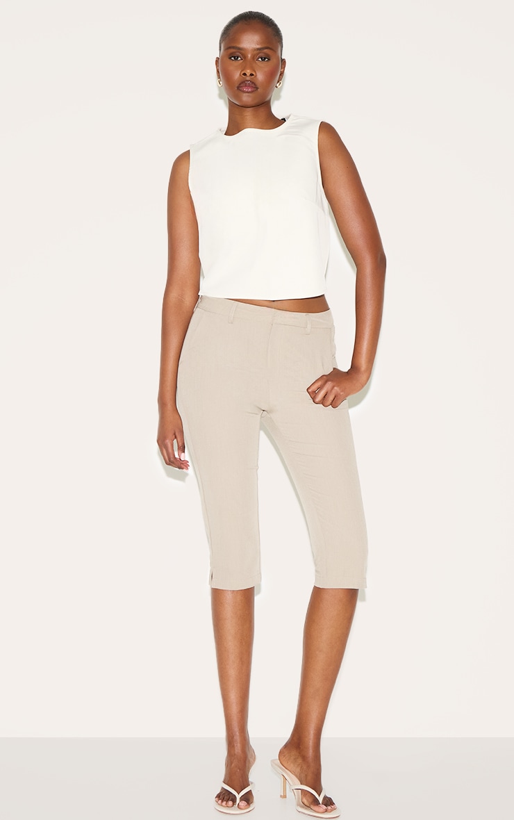 Butter Yellow Woven Sleeveless Boxy Top image 3