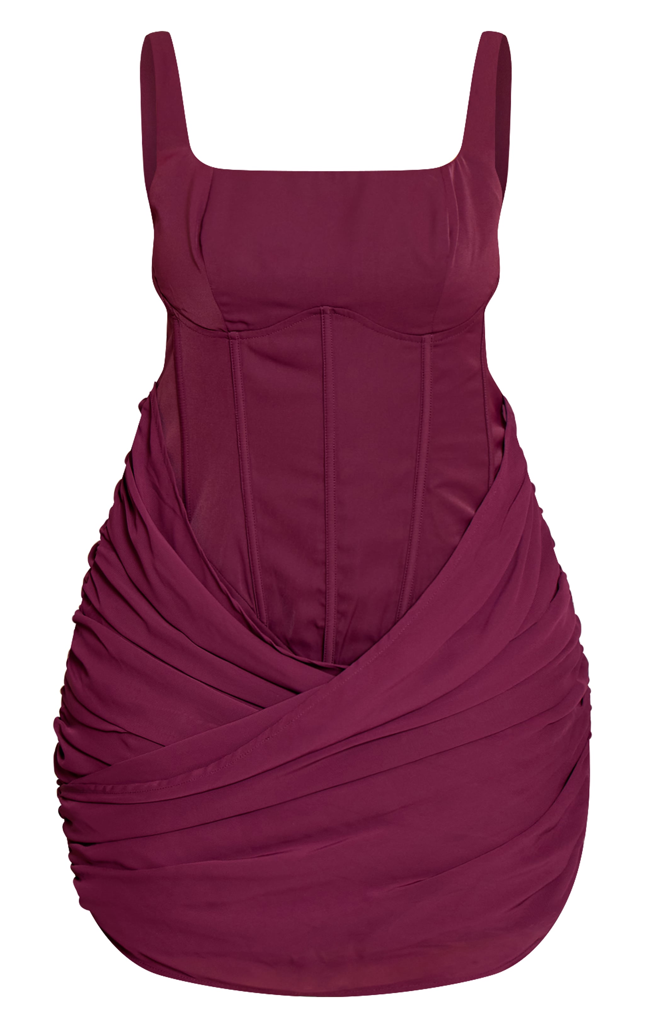 Shape Wine Drape Detail Corset Mini Dress image 5