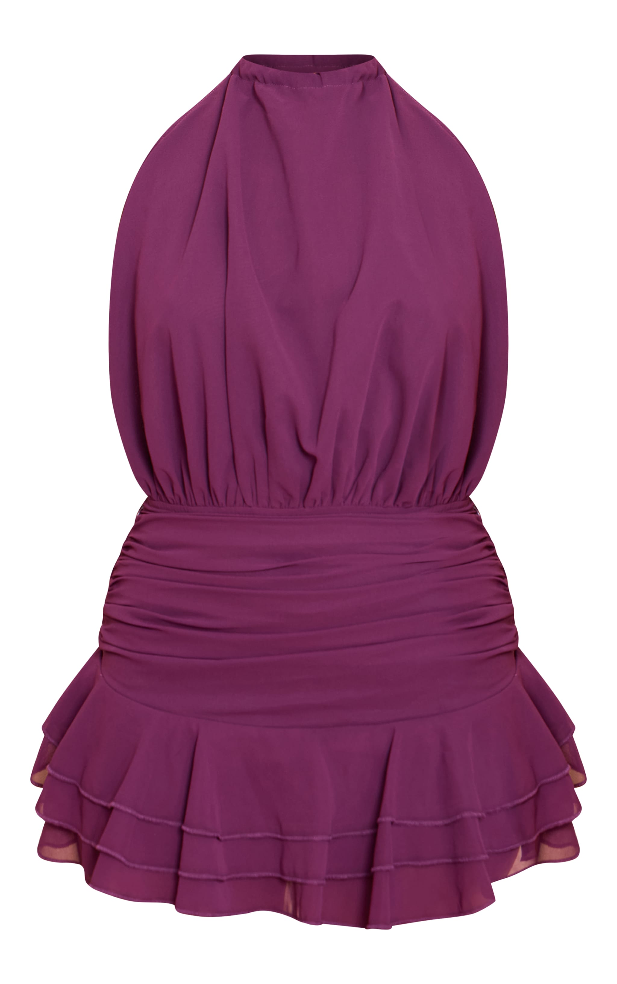 Purple Chiffon High Neck Frill Romper image 5