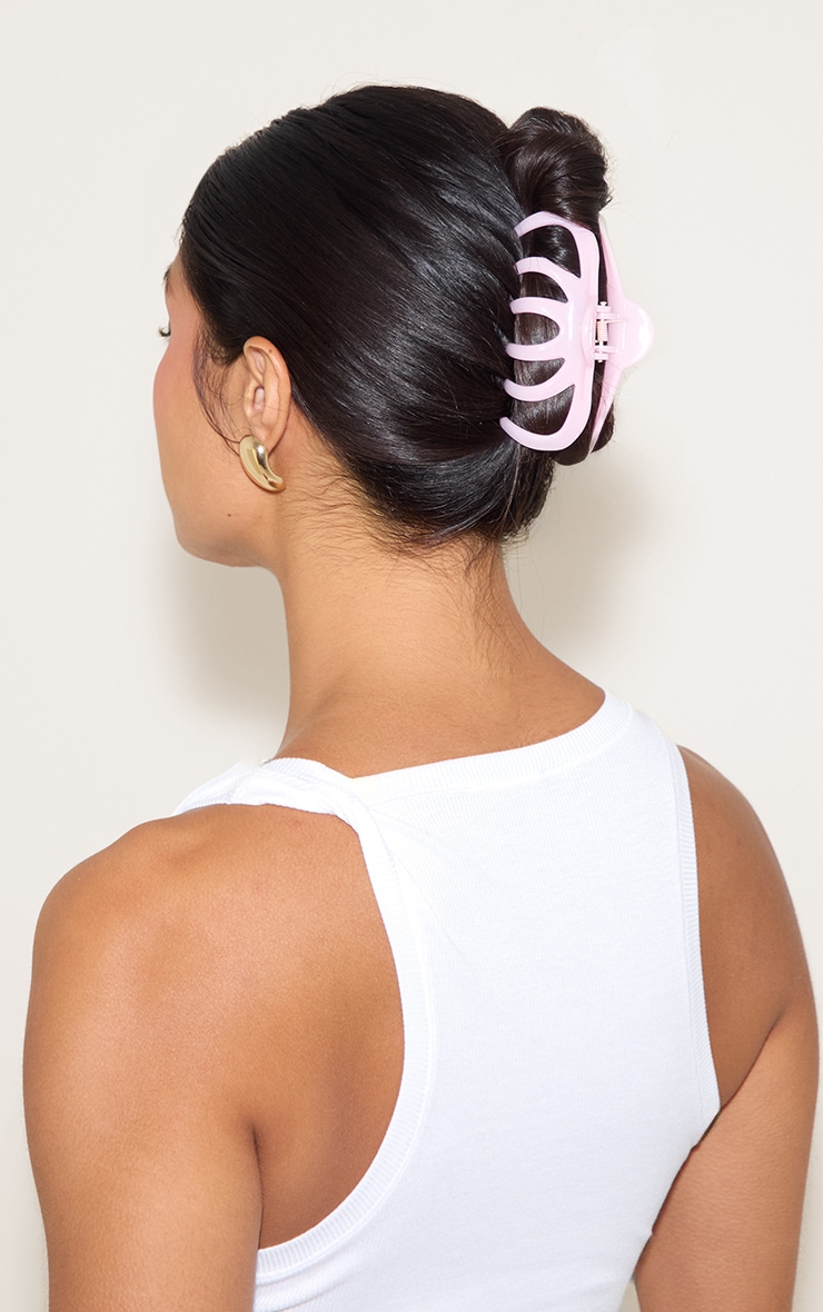Pince à cheveux en acrylique rose blush image 1