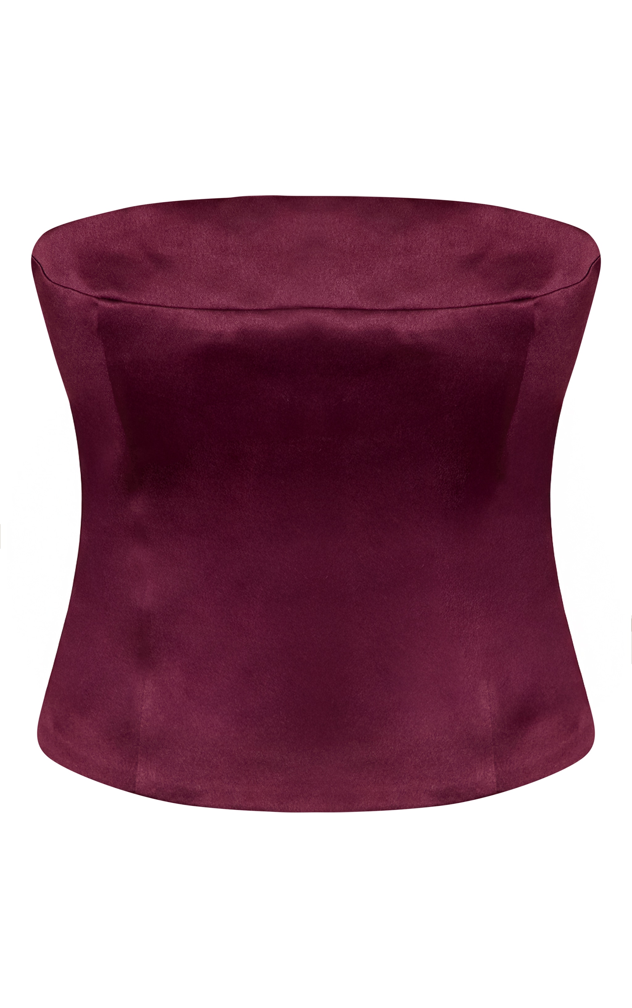Top bustier satiné rouge vin foncé image 5