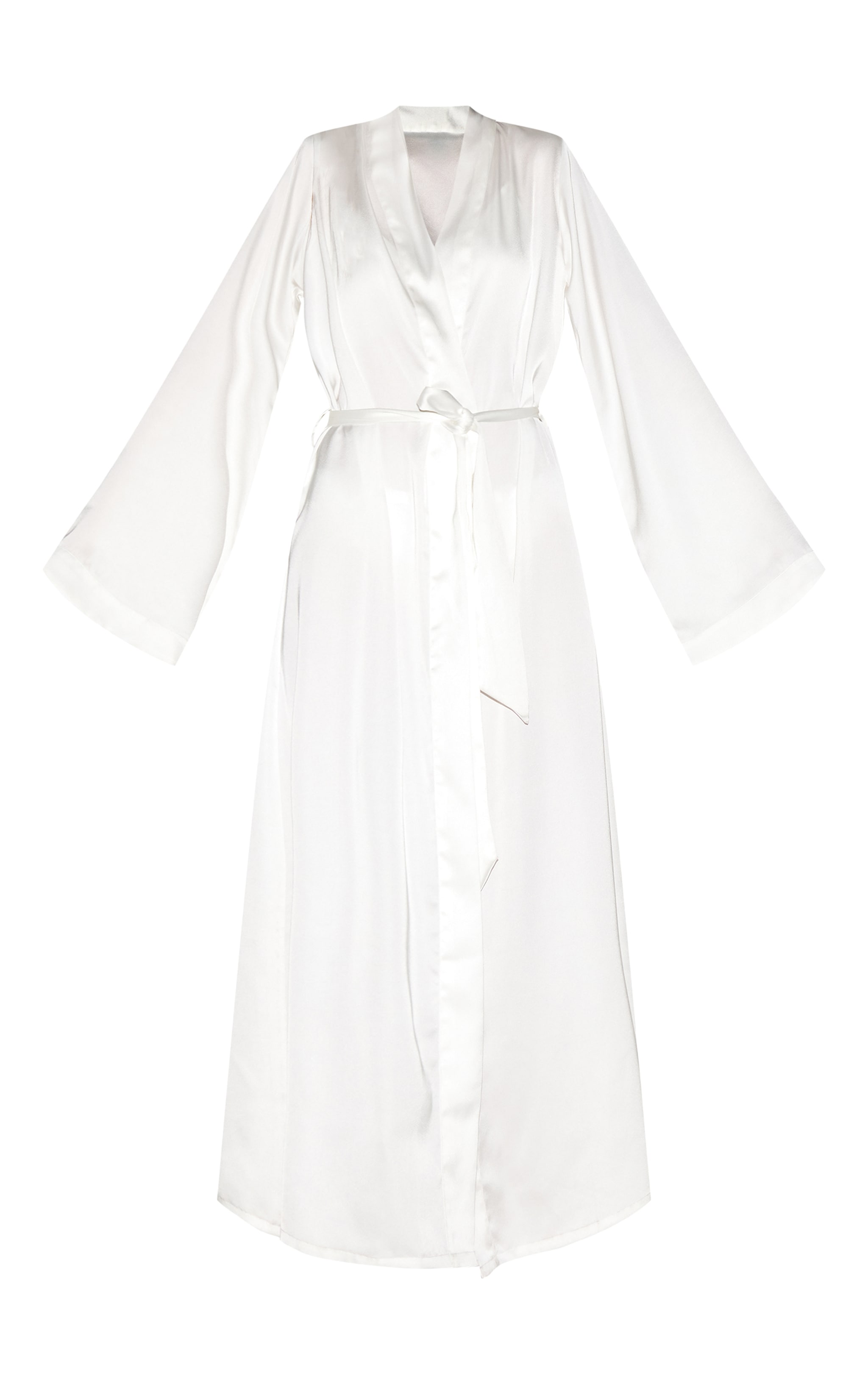 Peignoir long satiné blanc brodé "Bride" image 5