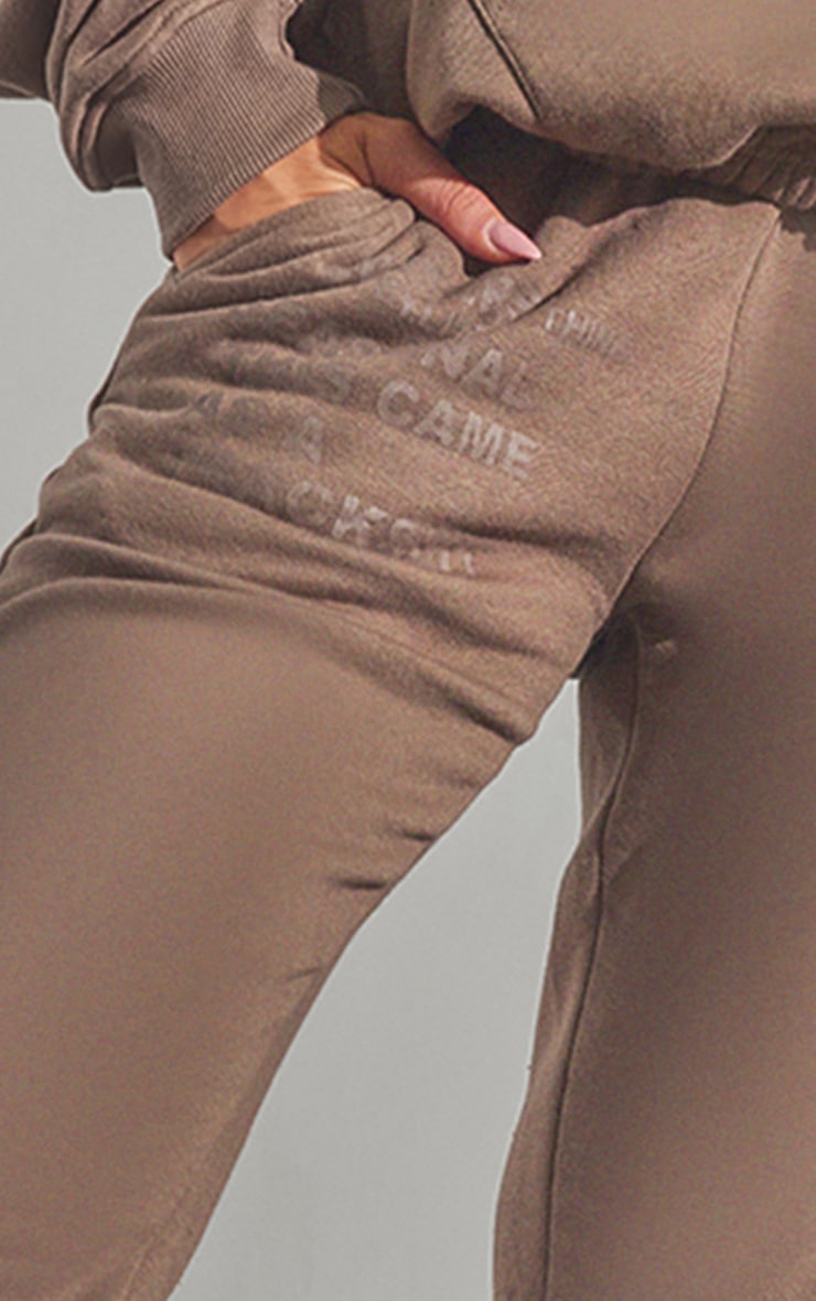 RENEW PRETTYLITTLETHING Chocolate Brown Oversized Cuffed Sweatpants image 4