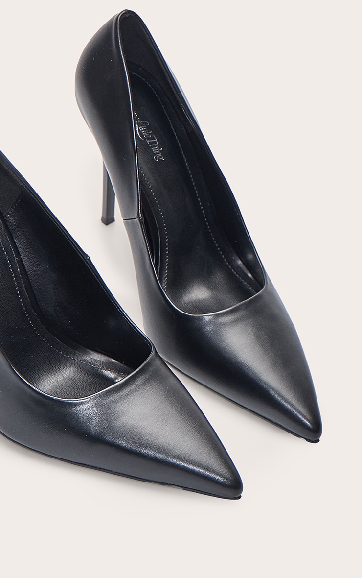 Black PU Court Shoe image 5