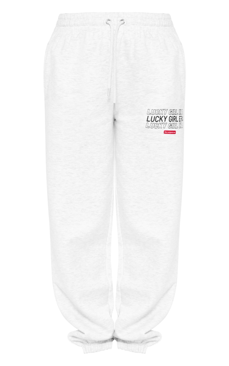 ✴︎くり✴︎ TEXT PRINT SWEATSHIRT AND JOGGER PANTS SET - Light gray