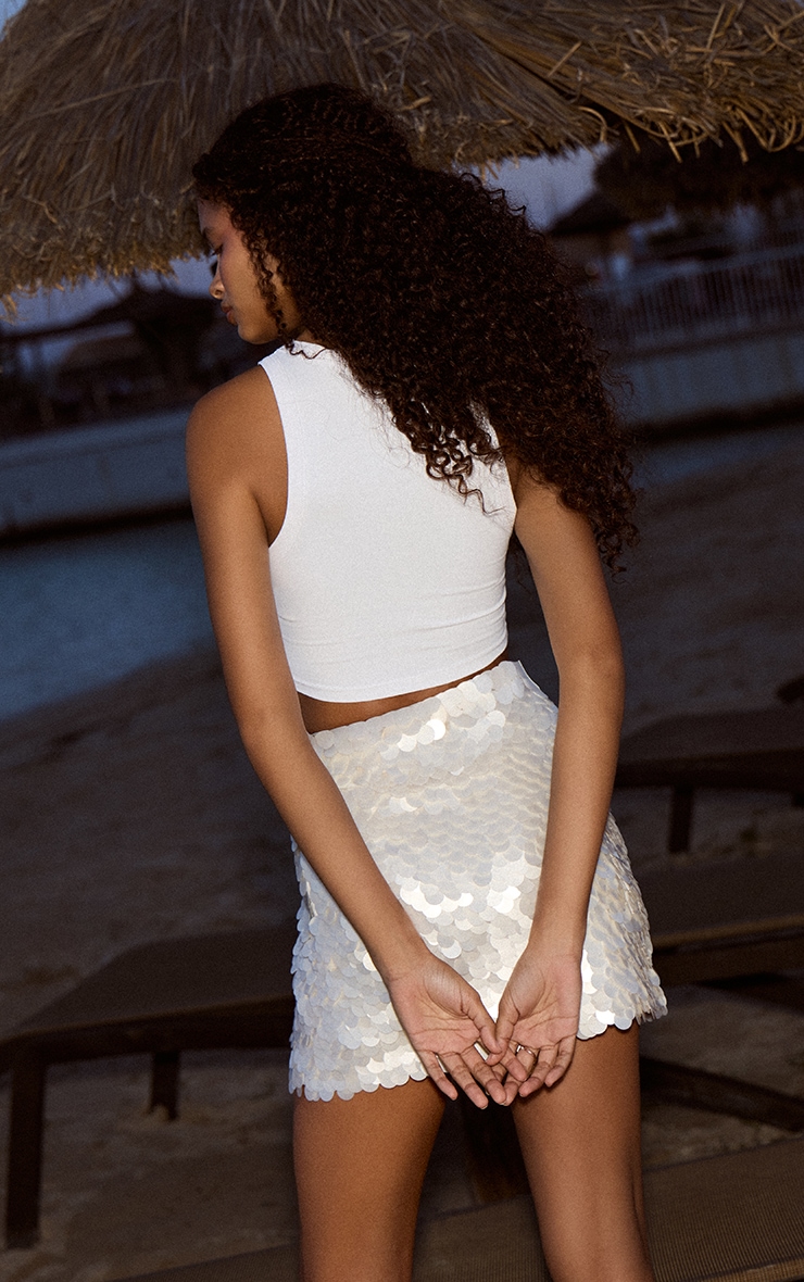 Opal Premium Large Shell Sequin Mini Skirt image 2