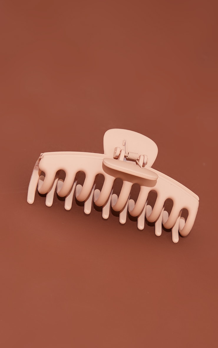 Taupe Matte Plastic Large Hair Clip image 2