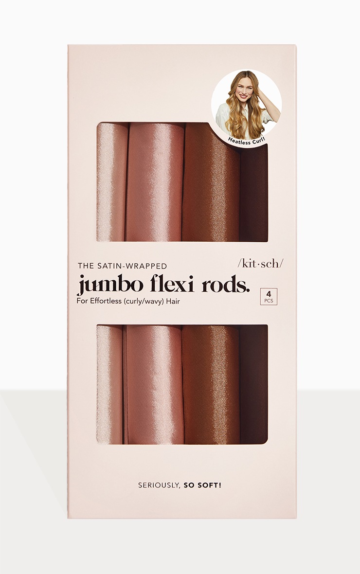 Kitsch Satin Jumbo Flexi Rods 4Pcs – Rosewood image 1