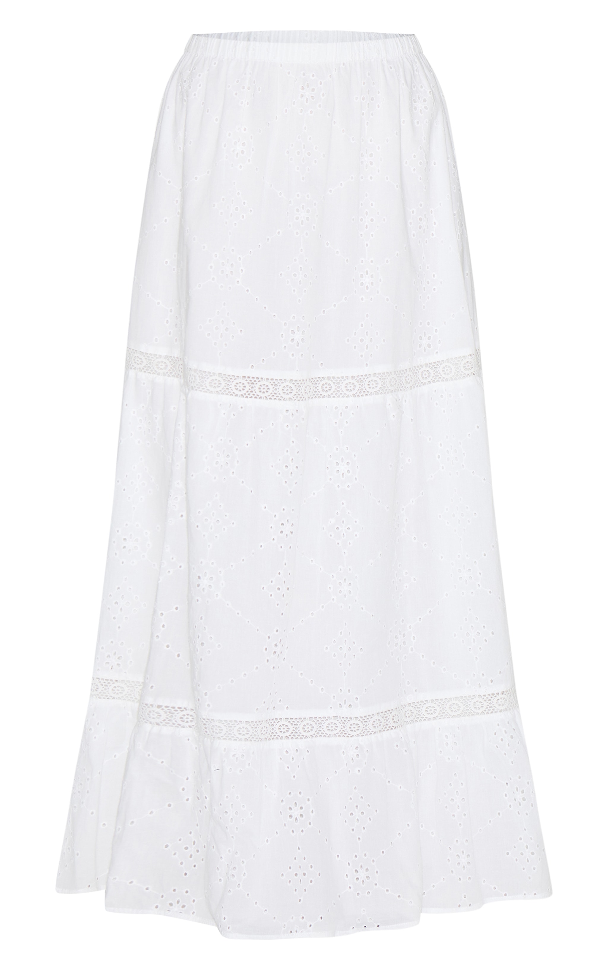 White Broderie Floaty Maxi Skirt image 5