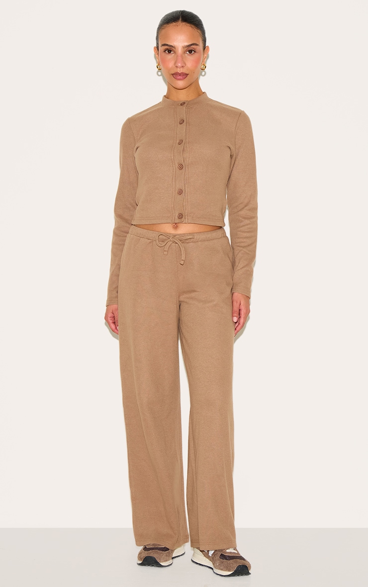 Petite Taupe Super Soft Drawstring Wide Leg Pants image 1