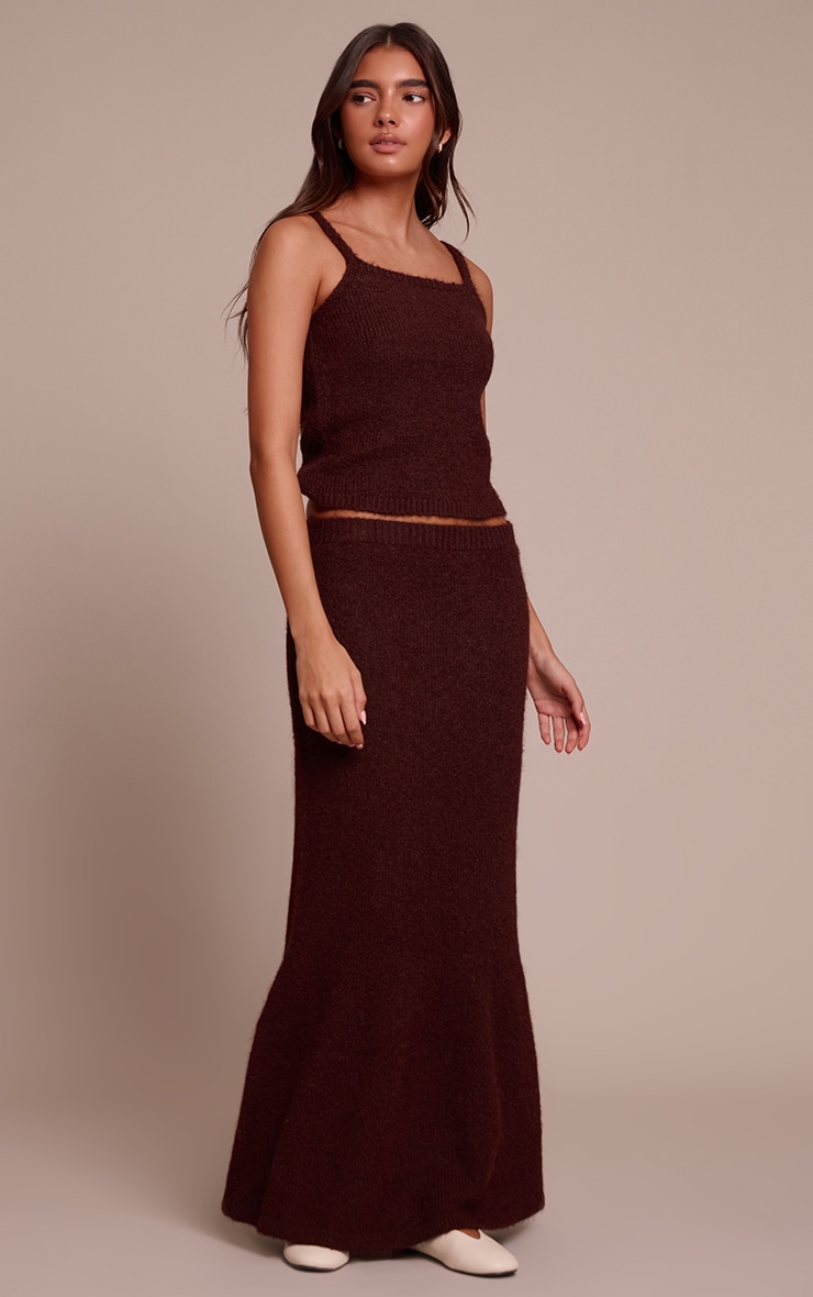 Top débardeur en maille tricot marron image 3