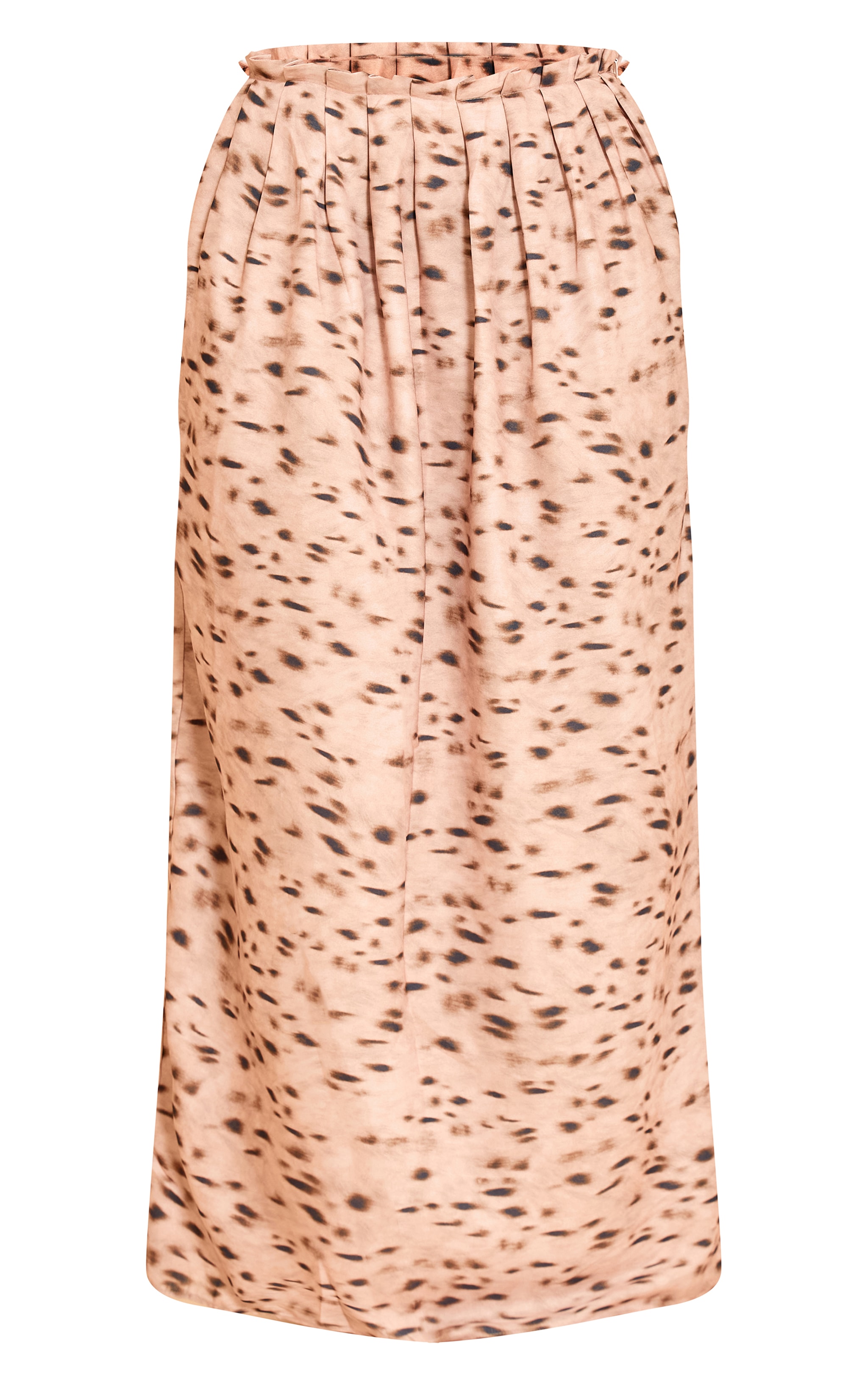 Shape Beige Animal Print Pleated Maxi Skirt image 5