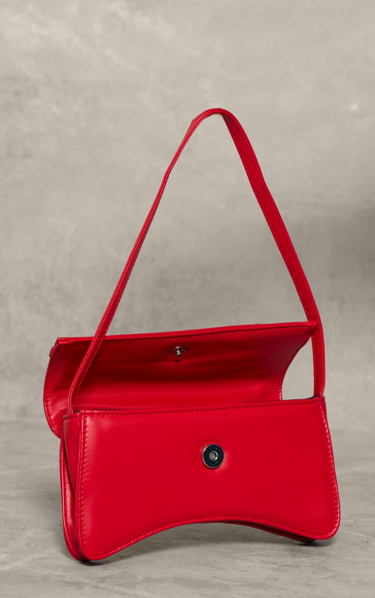 Bright Red Baguette Buckle Shoulder Bag Accessories PLT KSA