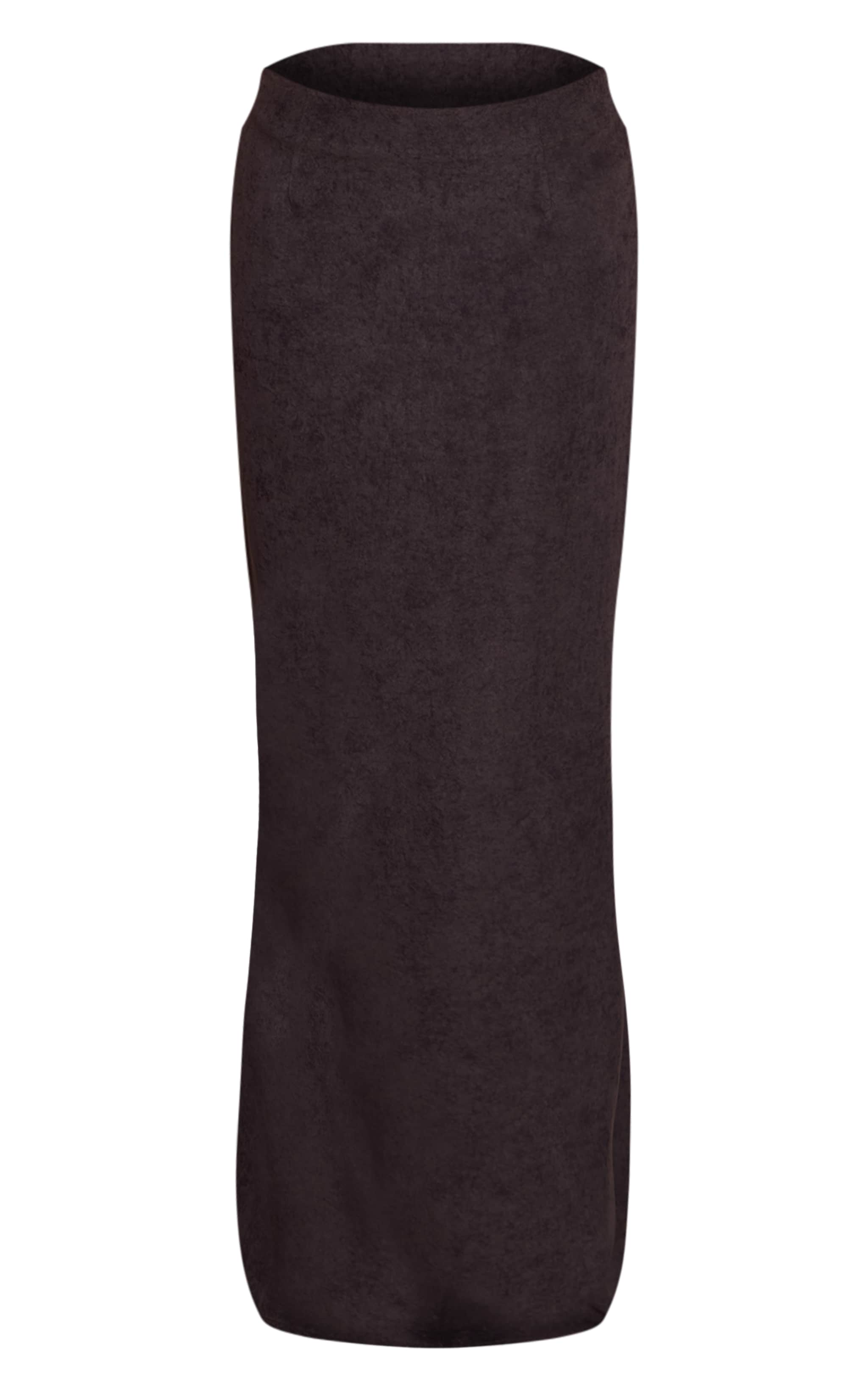 Black Peachskin Fishtail Maxi Skirt image 5