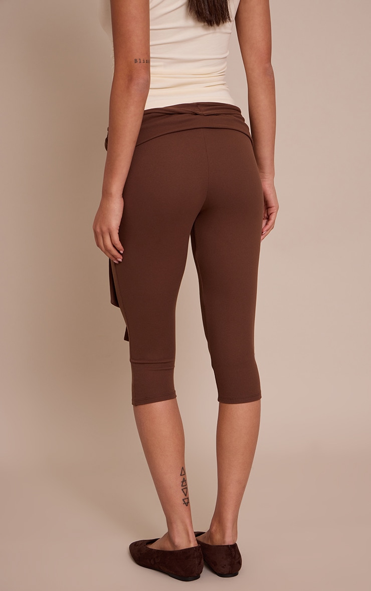 Brown Ultra Soft Wrap Waist Detail Capri image 3