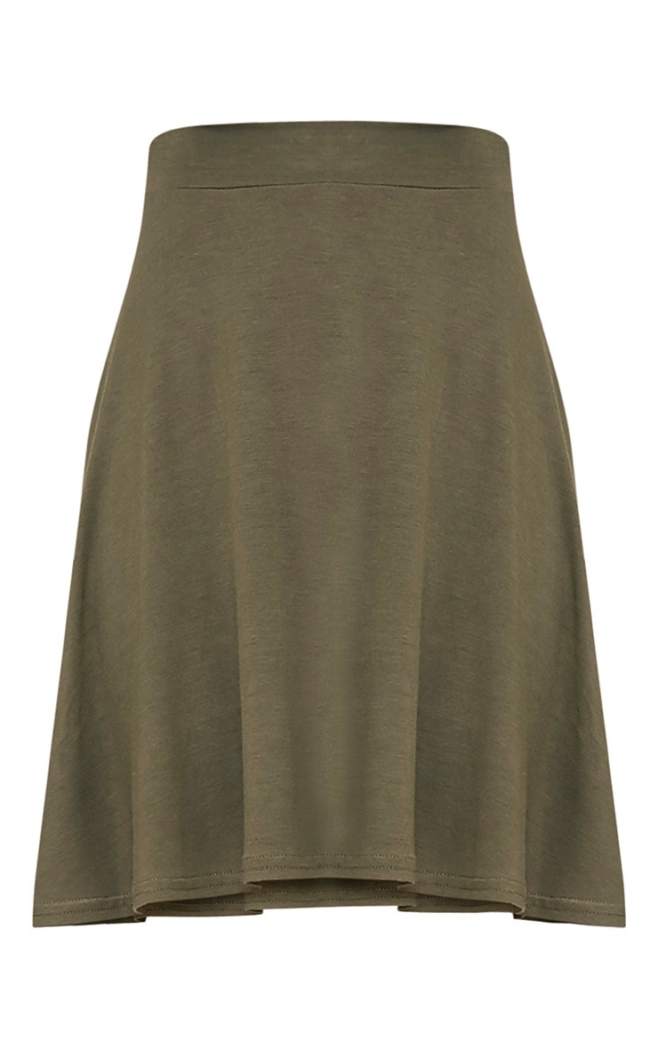 Basic Khaki Skater Skirt Skirts PrettylittleThing PrettyLittleThing