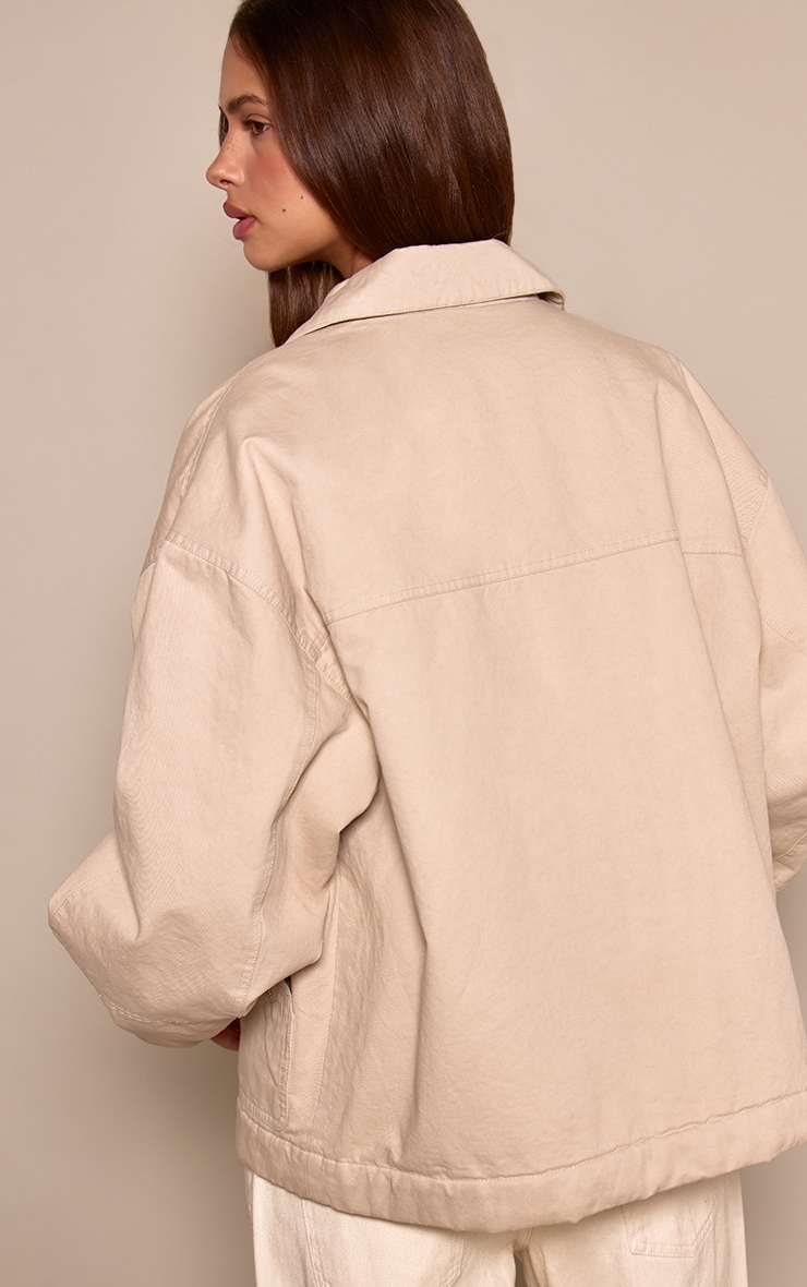 Veste oversize en maille sergée écru image 2