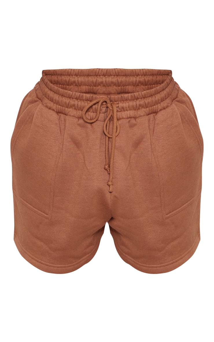 Mocha Oversized Pocket Detail Runner Shorts | PrettyLittleThing KSA