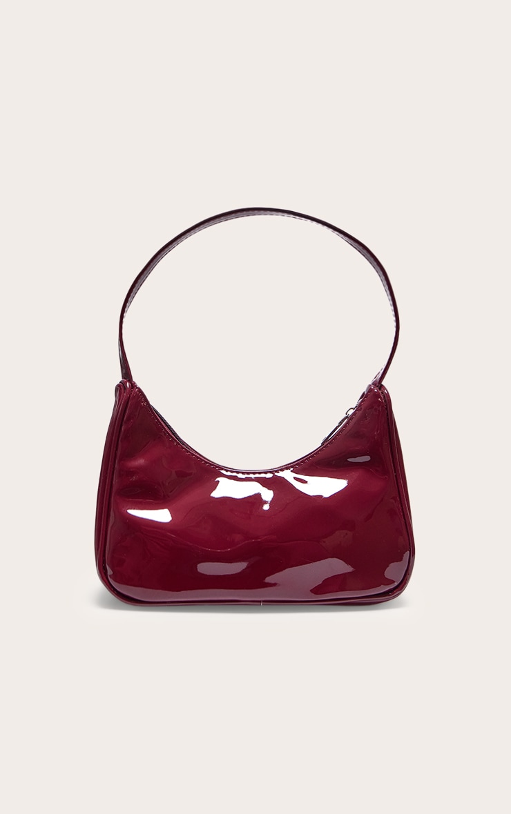 Sac à main en PU crêpé bordeaux image 3