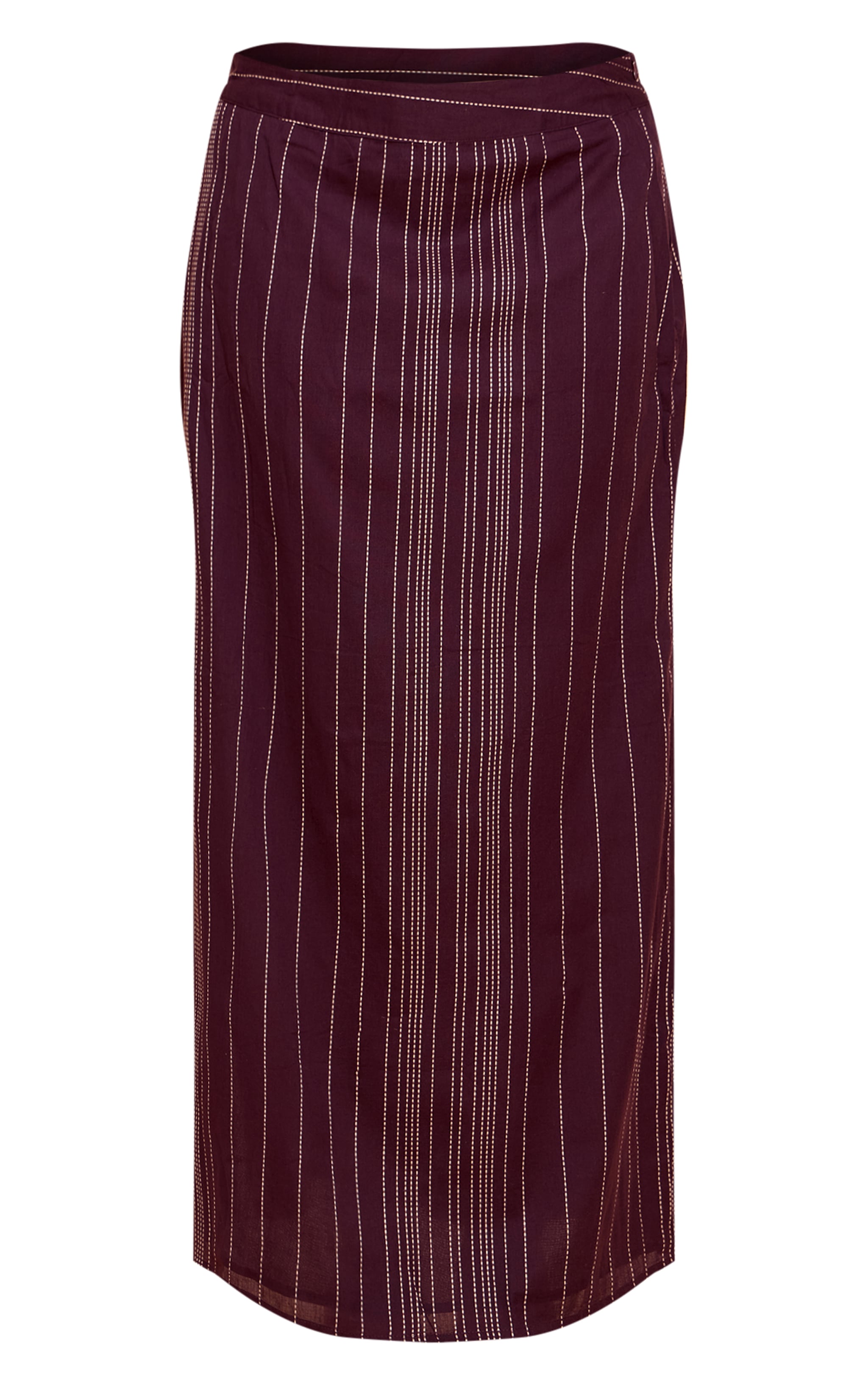 Plus Brown Stripe Embroidered Maxi Skirt image 5