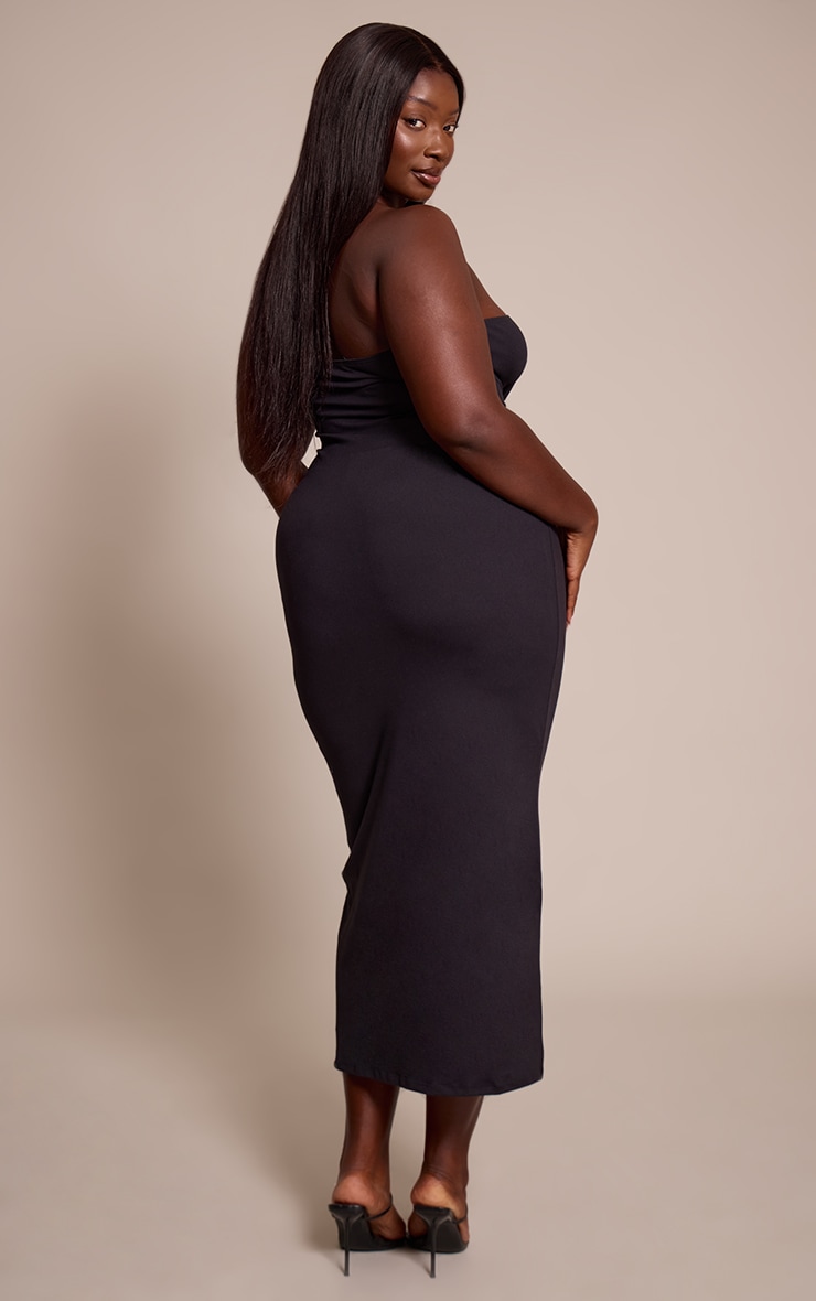 Plus Black Sculpt Bandeau Maxi Dress image 2