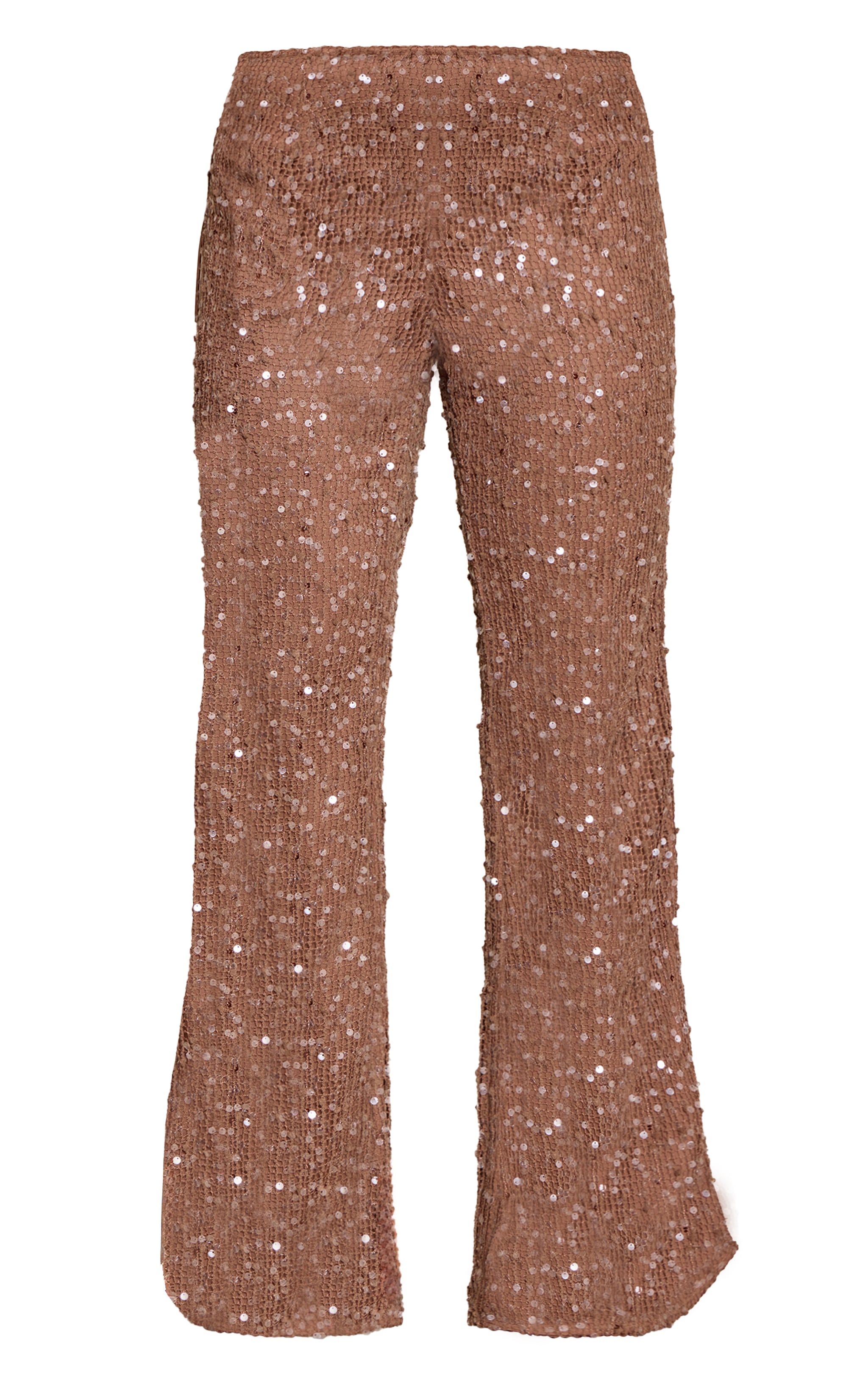 Petite Pantalon flare texturé chocolat à sequins image 5