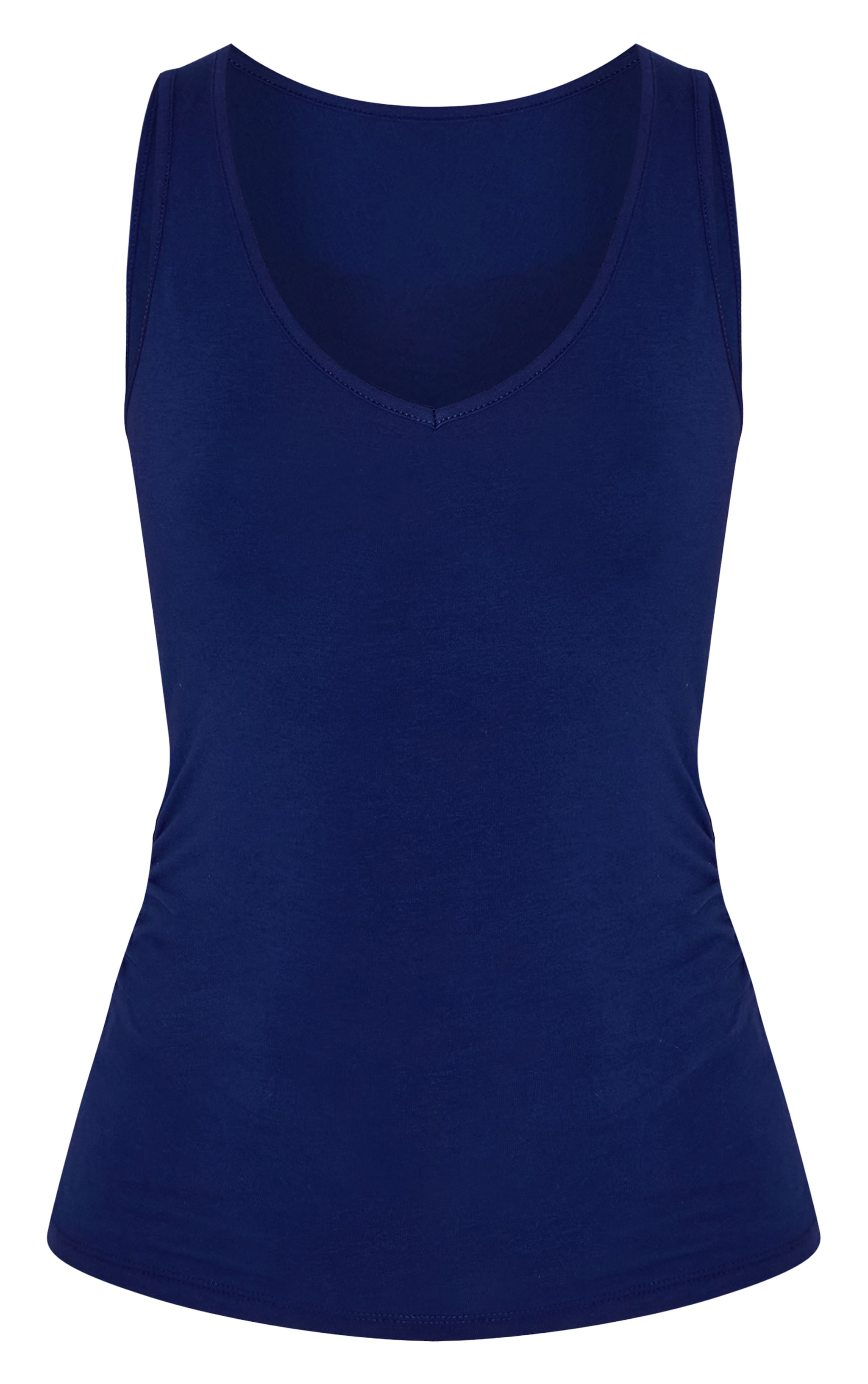 Navy Soft Cotton V Neck Vest Top image 5