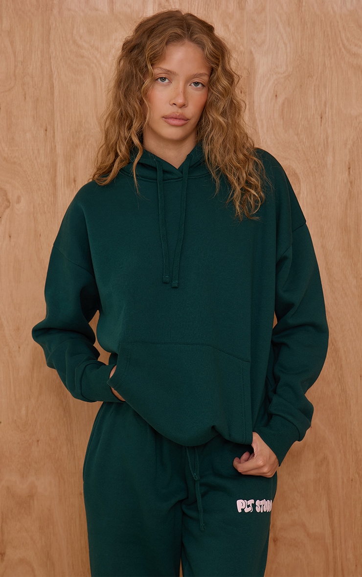 Pine Green PLT Studio Print Oversized Hoodie image 2