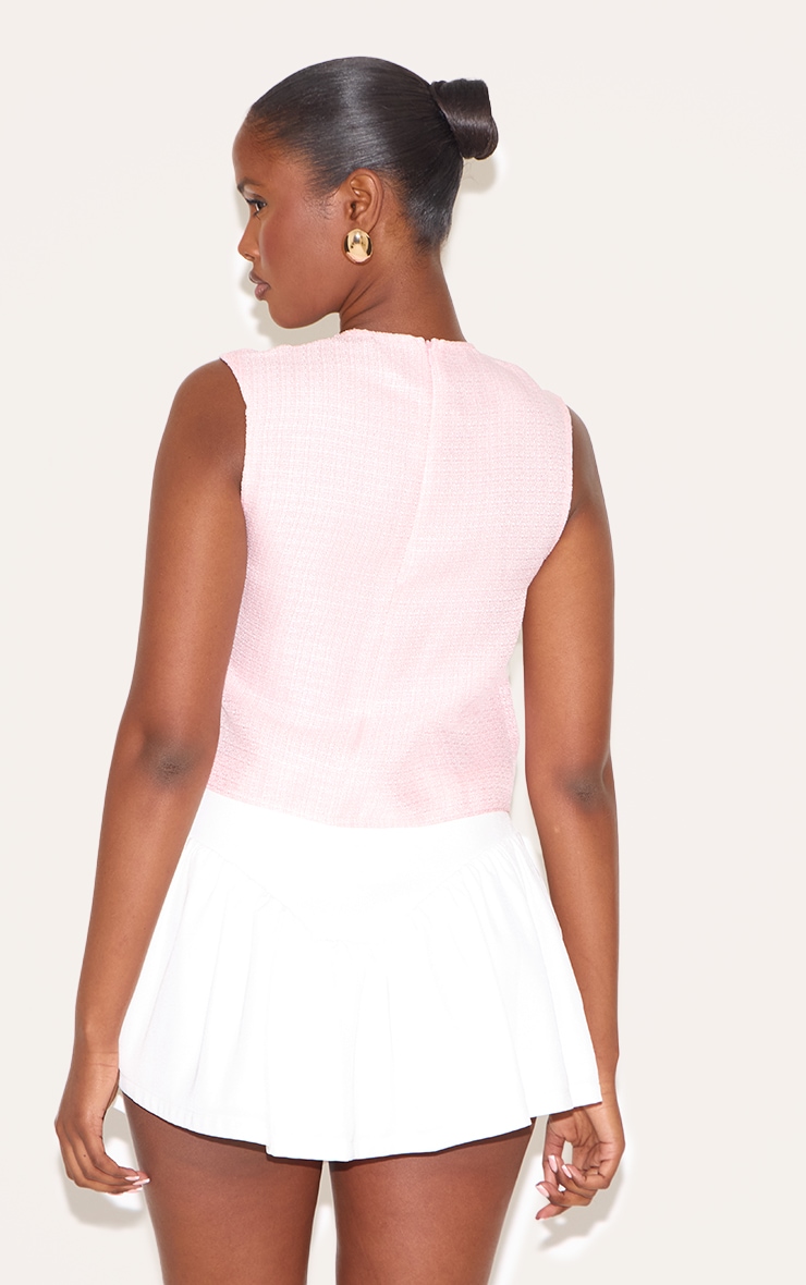 Top droit long bouclé rose image 2