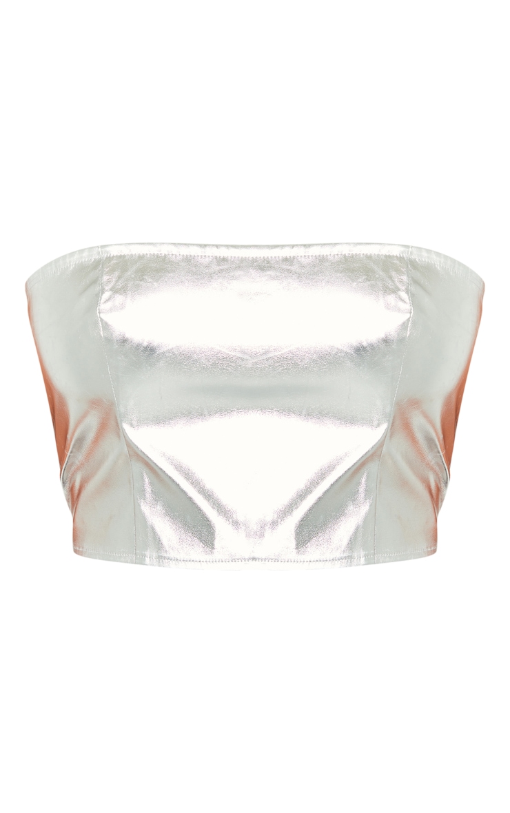 Shape Top corset métallisé argenté détail bustier image 5