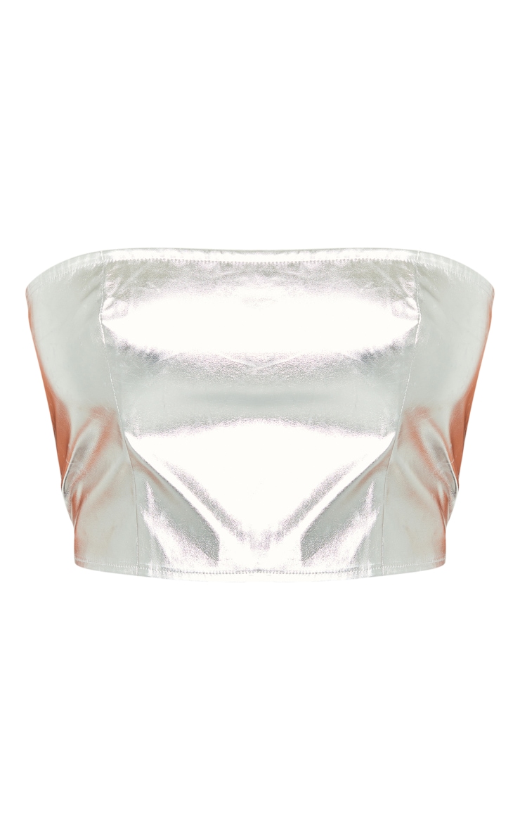 Shape Top corset métallisé argenté détail bustier image 5