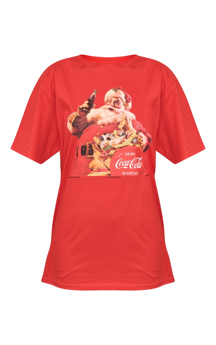 T-shirt rouge imprimé Père Noël Coca Cola image 5