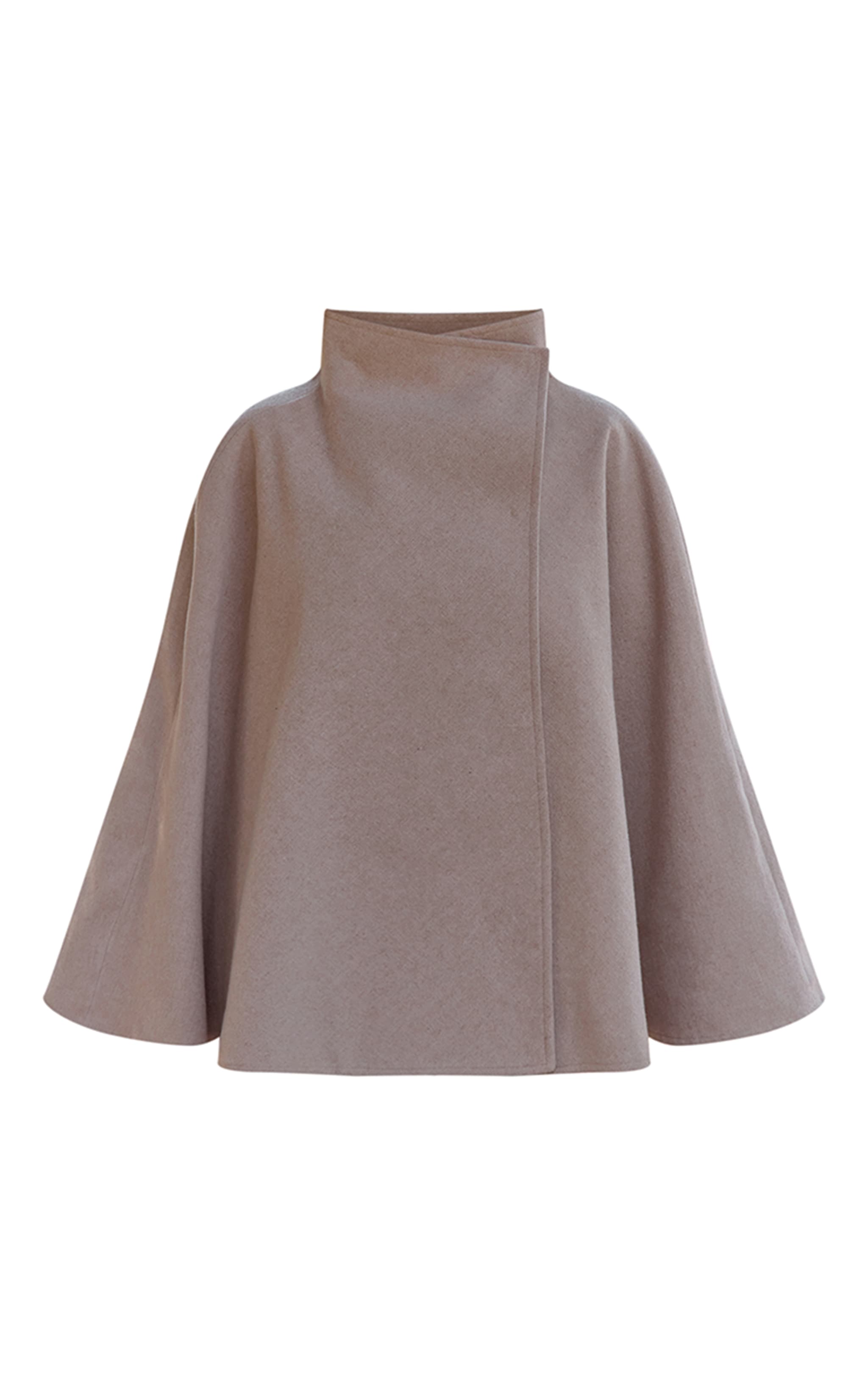 Oat Wool Look Funnel Neck Wrap Coat image 7