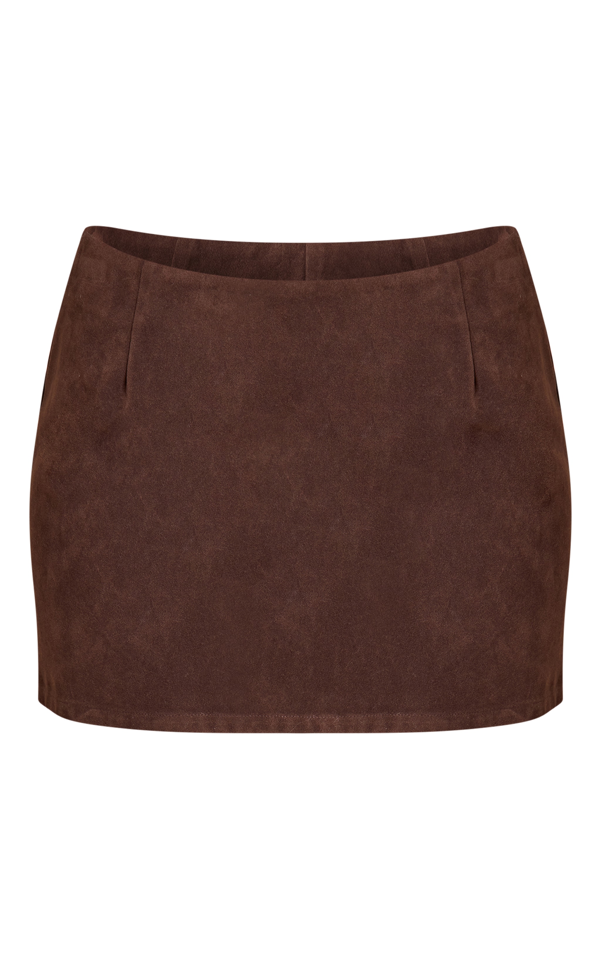 Tall Dark Brown Suede Mini Skirt image 6