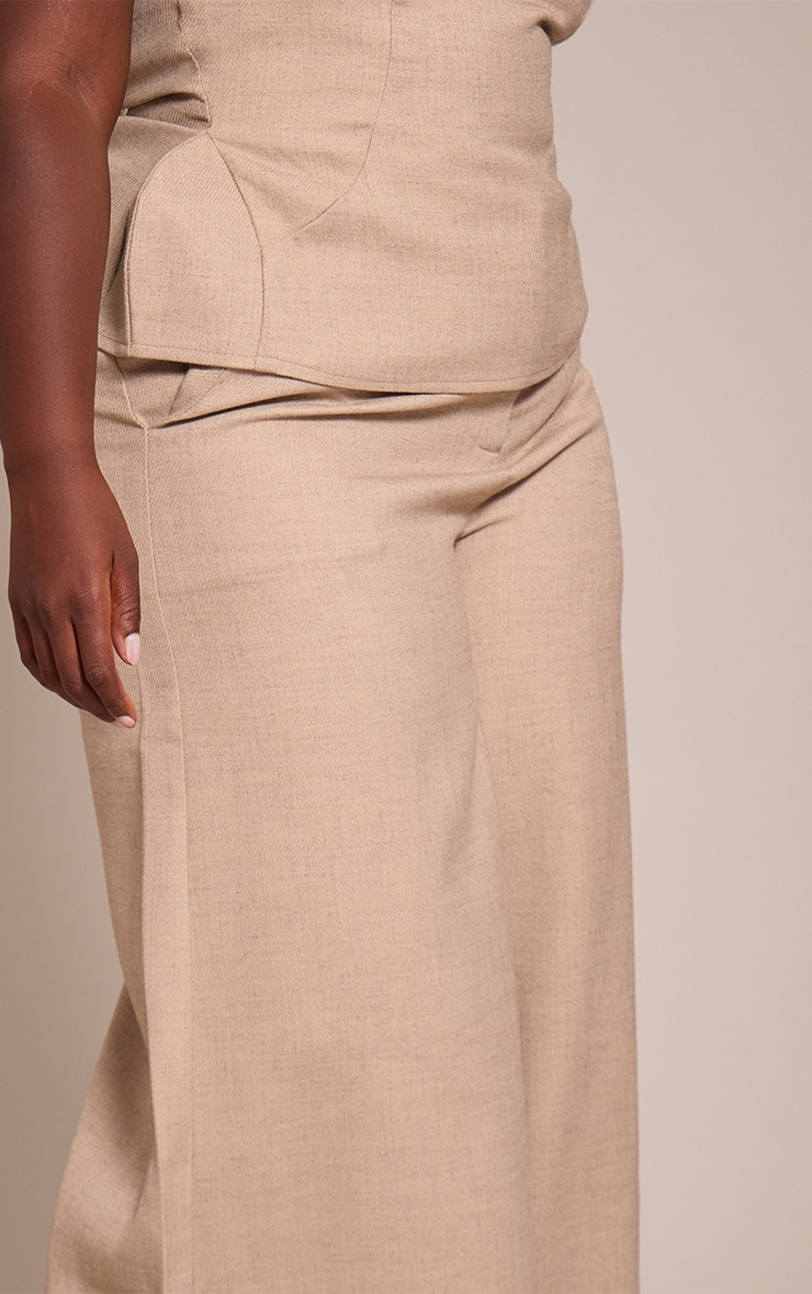 Plus Stone Woven Tailored Extreme Wide Leg Pants image 4