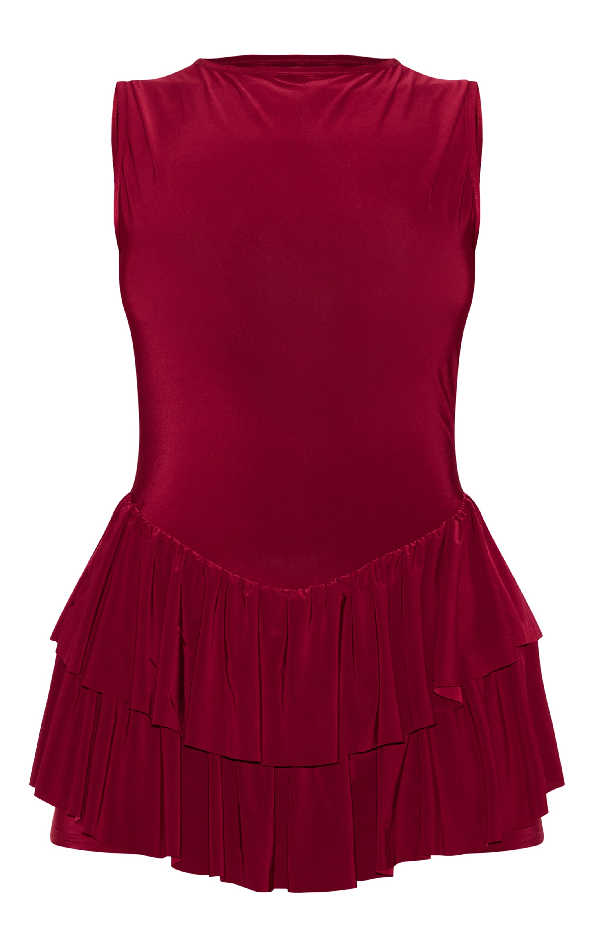 Burgundy Slinky Rara Skort Romper image 5